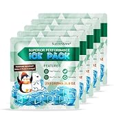 SuccorWare 5 Packs Reusable Ice Packs for Lunch Boxes - 12+ Hour Cooling Ice Gel Pack for Camping...