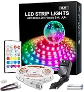 RGB LED Strip Lights 32.8ft,4096 DIY Colors Rope Lights with Memory Function, Self-Adhesive Color...