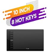 Drawing Tablet, New Upgrade UGEE M708 10 x 6 Inches Digital Graphics Tablet with 8 Hot Keys, 8192...