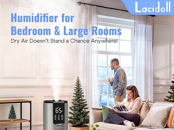 Humidifiers for bedroom, Humidifiers large room up to 500 sq ft, Easy to Clean Humidifier