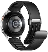 Charlam Magnetic Leather Bands Compatible with Samsung Galaxy Watch 7 Band 6 5 4 FE Active 2 40mm...