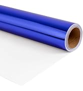BULKYTREE Blue Metallic Wrapping Paper, Solid Color Paper,Gift Wrapping Paper for Men Women, Perf...