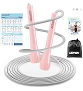 Jump Rope for Fitness, Lightweight PVC Skipping Rope for Men Women Adults Exercise with ABS Handl...
