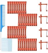 MOODKEY 48pcs Perm Rods, Plastic Hair Rollers Heatless Hair Curlers Set with 1pc Rat Tail Comb an...