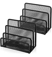 Anumit Desk Mail Organizer, File Holder Letter Sorter with 3 Vertical Upright Metal Mesh Compartm...
