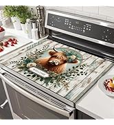 HOMETITUTE Stove Top Cover Diatomite Welcome Mat 28x20 Inch Highland Cow Kitchen Decor Farmhouse ...