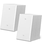 CML Jumbo Blank Wall Plate, 20 Pack Oversized Blank Outlet Covers, 1-Gang No Device Switch Plates...