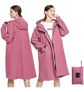 LAMA Long Raincoat for Women, Lightweight Rain Coat with Hooded, Waterproof Rain Jacket, Packable...