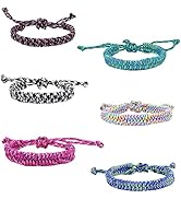 FROG SAC 6 Paracord Friendship Bracelets for Boys, Parachute Cord Braided Bracelet Set, Woven Bra...