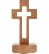 Veemoon Wood Standing Cross Wood Standing Cross Decor Religious Table Alter ing Table Altar with ...