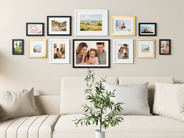 KINLINK Collage Picture Frames Photo Frames with Plexiglass for Table Top and Wall Mounting