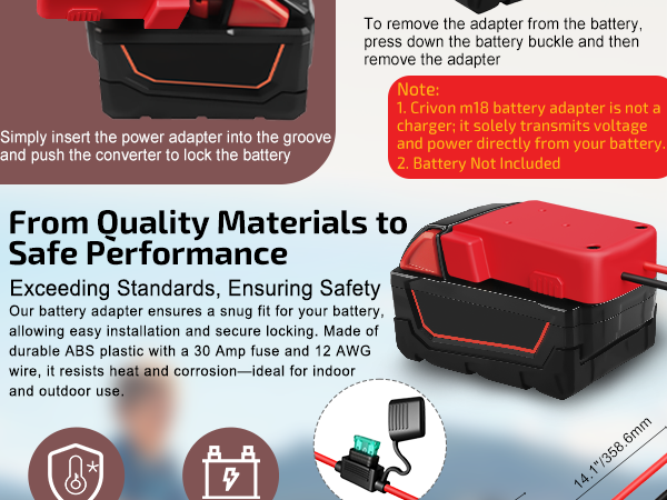 18V for Milwaukee M18 Battery Adapter for Power Wheels Power Tool Drill Battery Adapter