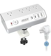 Desk Clamp Power Strip with USB C, JXGUCAT PD 20W Fast Charging Power Station, Removable Desk Cla...
