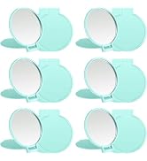 Jetec 12 Pieces Compact Mirrors Gifts Bulk,Cyan | Small Pocket Mirrors, Mini Portable Folding Mak...