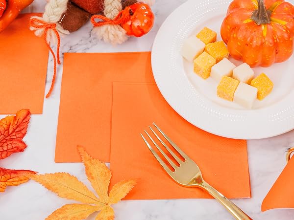 orange cocktail napkins