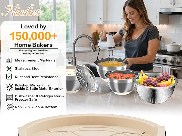 mixing bowls with lids set