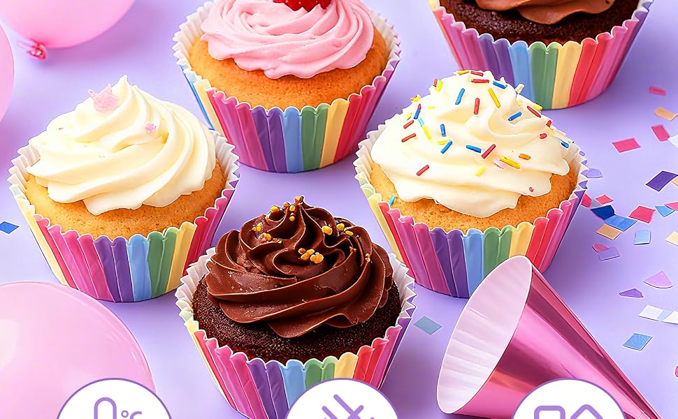 Rainbow Cupcake Liners