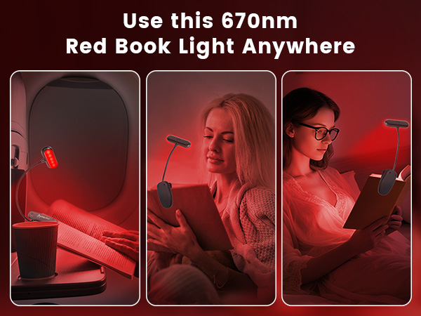 red light therapy red night light red lights clip-on book lights red light lamp book light for kids