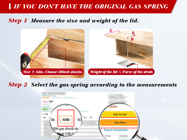 gas shocks for tool box lid