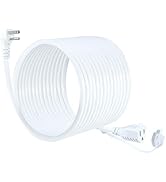 25FT 16Gauge White Outdoor Extension Cord - 90Degree Flat Plug Outdoor 3 Prong Extension Cord, Si...