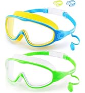 WIN.MAX Swimming Goggles 2 Pack Anti Fog Anti UV Clear View for Men Women Boys Girls,Swim Goggles...