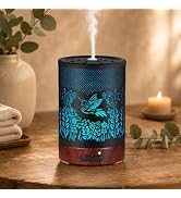 Metal Essential Oils Diffuser 150ML Aromatherapy Diffuser Cool Mist Humidifier with 7 Colors Ligh...