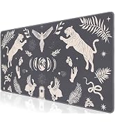 L-SPOUTTO Black Mystical Desk Mat for Keyboard and Mouse,Astrology XXL Gaming Mouse Pad,Large 35....