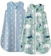 Yoofoss Fleece Baby Sleep Sack 2 Pack 1.5 Tog Baby Wearable Blanket with 2-Way Zipper