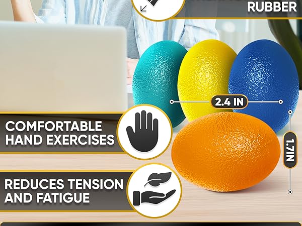 Hand strengthener egg with comfortable ergonomic shape