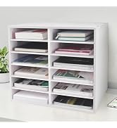 SONGWAY Desk Paper Storage Organizer - 12-Slot Literature Organizer with Adjustable Shelves, Coun...