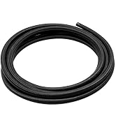 20FT 6AN Fuel Line Hose AN6 3/8" Black Nylon Stainless Steel Braided Universal CPE Tube Oil Fuel ...