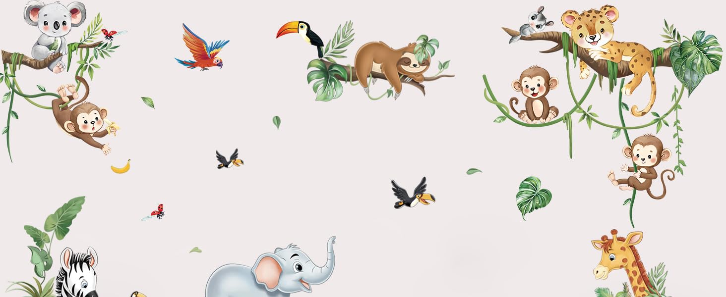 Safari Animal Wall Sticker Jungle Animal