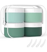 ME.FAN Travel Containers for Toiletries, TSA Approved 1.5 oz Silicone Cream Jars, Leak-proof Trav...