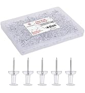PAPERPAL 280 Clear Push Pins for Cork Board, Clear Thumb Tacks for Wall Hangings, Pushpins for Of...