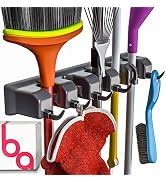 Berry Ave Broom Holder & Wall Mount Garden Tool Organizer - Home Laundry Room, Kitchen, Closet, S...