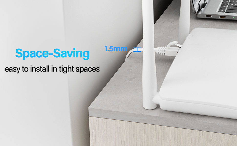 flat network cable cat6 white