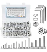 3364Pcs Machine Screw Assortment Kit, M2 M3 M4 M5 Metric Bolts and Nuts Kit with Lock Washers & F...