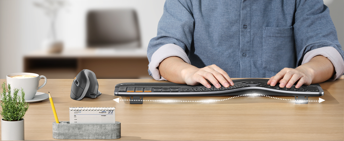Backlit Wireless Ergonomic Keyboard