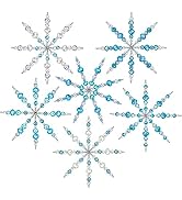Naler 6 Pack Beaded Snowflake Ornament Kit for DIY Making Christmas Tree Ornaments, White Blue Cl...