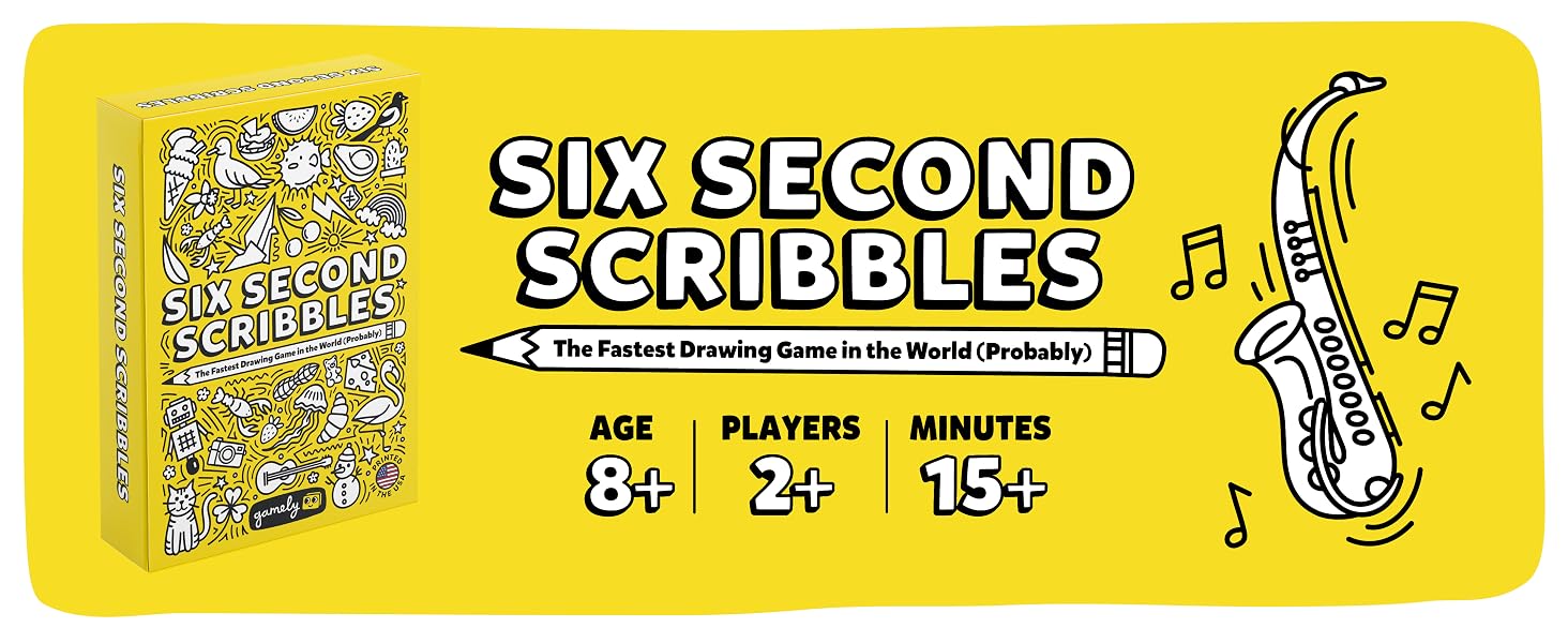 Six second scribbles drawing creative card board game Age fun family night kids teenagers