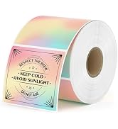 MUNBYN 2x2 Thermal Sticker Labels, Rainbow Color Square Thermal Labels for Small Business, Logo D...