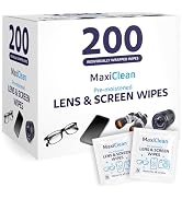 Lens Wipes for Eyeglasses – 200 Lens Wipes Individually Wrapped, Pre-moistened Eyeglass Cleaning ...