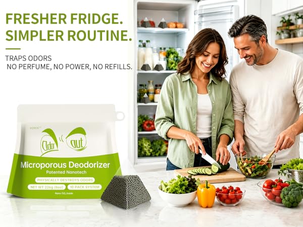 Thoughtful Design. Real Freshness: A Fridge Deodorizer for Everyday Homes.