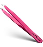 By MILLY Professional Slanted Tweezers for Women and Men | High Carbon Stainless Steel Sharp Twee...