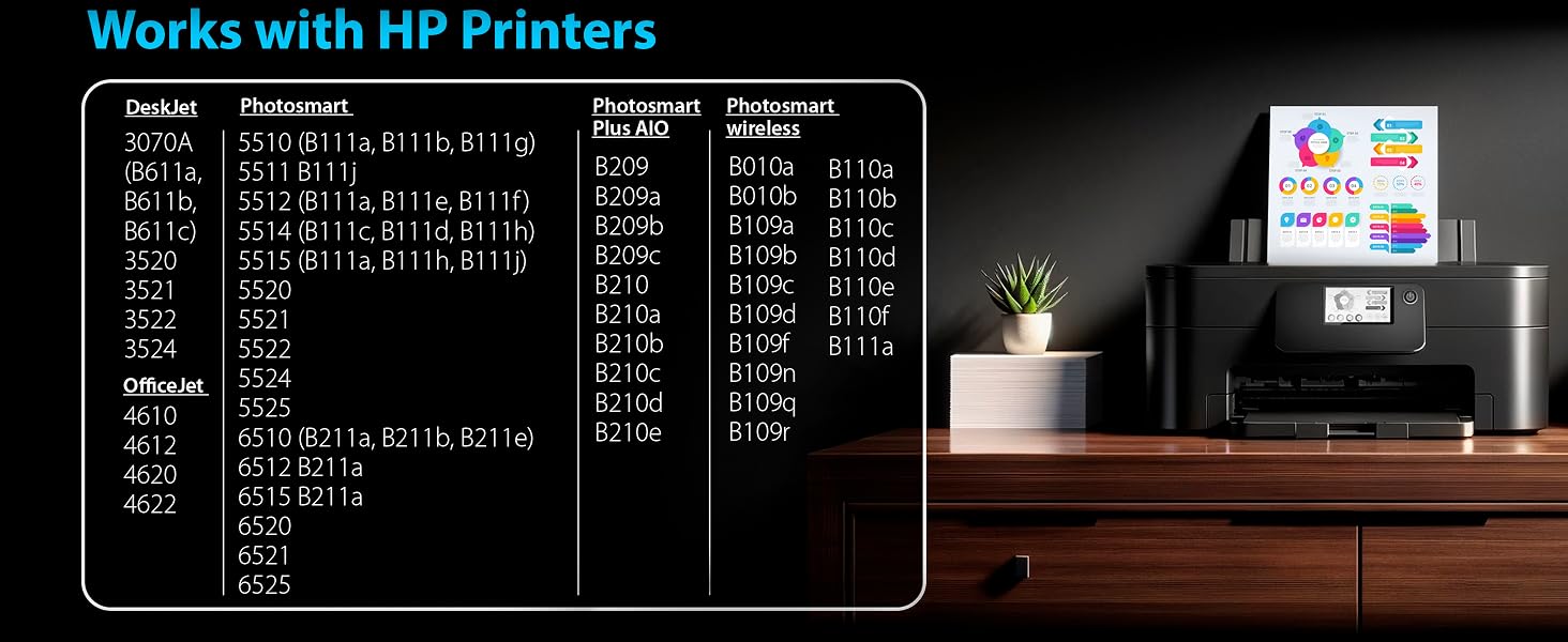 smart ink 564 BK only packs compatible printers