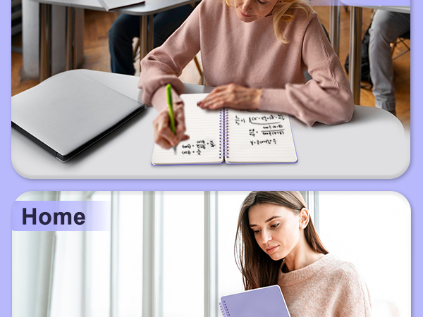 lined spiral notebook has 160 pages. Light color paper is not dazzling
