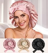 Silk Bonnet for Sleeping Women - Larger Double Layer Silk Hair Wrap – Non-Slip Silk Turban