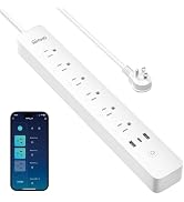 GHome Smart Power Strip, WiFi Surge Protector with 6 Individually Controlled Outlets, 3 USB Ports...
