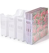 Caydo 4 Pack Scrapbook Paper Storage with Wheels, Plastic Scrapbook Storage Bin for Holding 12" x...