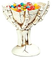 Uoymual Halloween Skeleton Candy Bowl Resin Small Skull Hand Bowl for Party | Skeleton Hands Cand...